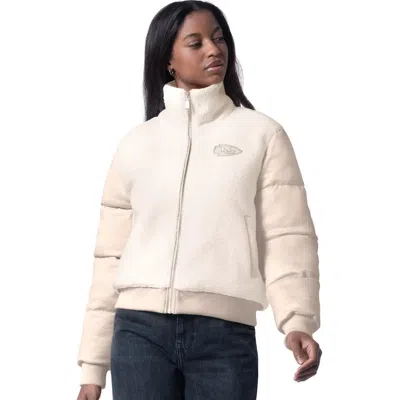 G-iii 4her By Carl Banks Cream Kansas City Chiefs Cheerleader Sherpa Full-zip Jacket In Neutral