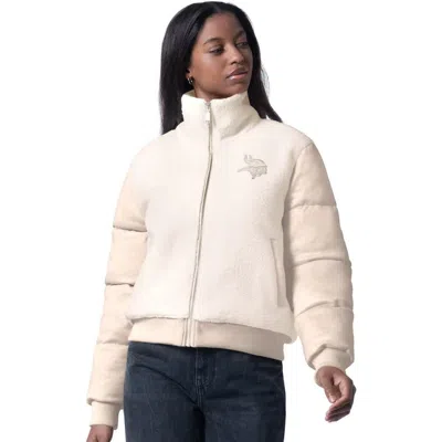 G-iii 4her By Carl Banks Cream Minnesota Vikings Cheerleader Sherpa Full-zip Jacket In White