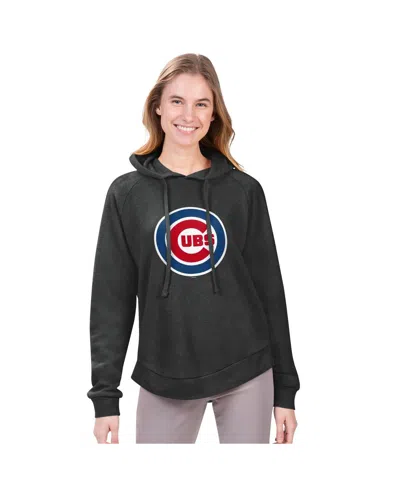 G-iii 4her By Carl Banks G-ill 4her By Carl Banks Women'sâ Heather Charcoal Chicago Cubs Jordan Angel Raglan Fleece Pullover In Black