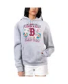 G-iii 4her By Carl Banks G-ill 4her By Carl Banks Women'sheather Gray Boston Red Sox Flowers Graphic Pullover Hoodie In Multi
