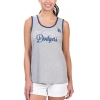 G-III 4HER BY CARL BANKS G-III 4HER BY CARL BANKS GRAY LOS ANGELES DODGERS FASTEST LAP TANK TOP