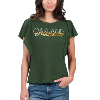 G-iii 4her By Carl Banks Green Oakland Athletics Crowd Wave T-shirt
