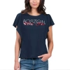 G-III 4HER BY CARL BANKS G-III 4HER BY CARL BANKS NAVY BOSTON RED SOX CROWD WAVE T-SHIRT