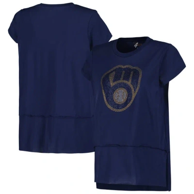 G-iii 4her By Carl Banks Navy Milwaukee Brewers Cheer Fashion T-shirt