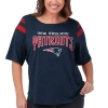 G-iii 4her By Carl Banks Navy New England Patriots Plus Size Linebacker T-shirt In Navy