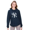 G-iii 4her By Carl Banks Navy New York Yankees Jordan Angel Raglan Fleece Pullover Hoodie In Blue