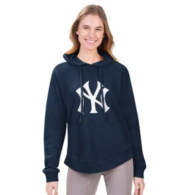G-iii 4her By Carl Banks Navy New York Yankees Jordan Angel Raglan Fleece Pullover Hoodie In Blue