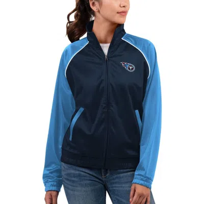 G-iii 4her By Carl Banks Navy Tennessee Titans Showup Fashion Dolman Full-zip Track Jacket In Blue