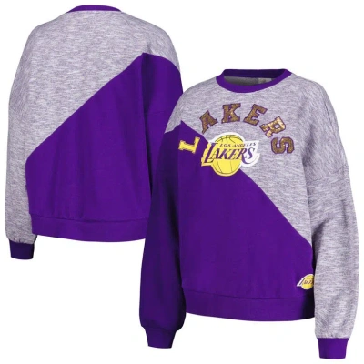 G-iii 4her By Carl Banks Purple Los Angeles Lakers Benches Split Pullover Sweatshirt