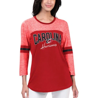 G-iii 4her By Carl Banks Women's  Red Carolina Hurricanes Play The Game 3/4-sleeve T-shirt