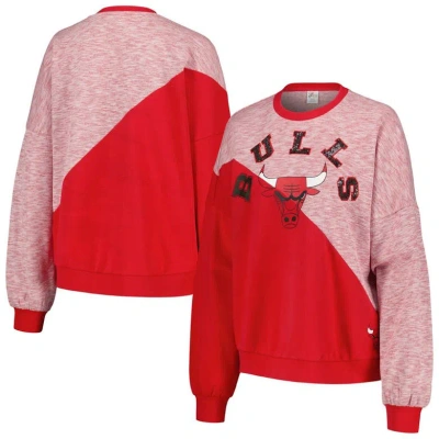 G-iii 4her By Carl Banks Red Chicago Bulls Benches Split Pullover Sweatshirt