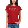 G-III 4HER BY CARL BANKS G-III 4HER BY CARL BANKS RED LOS ANGELES ANGELS CROWD WAVE T-SHIRT