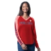G-iii 4her By Carl Banks Red Philadelphia Phillies Top Dog Raglan Long Sleeve V-neck T-shirt In Red