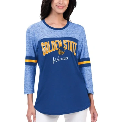 G-iii 4her By Carl Banks Royal Golden State Warriors Play The Game Three-quarter Sleeve T-shirt
