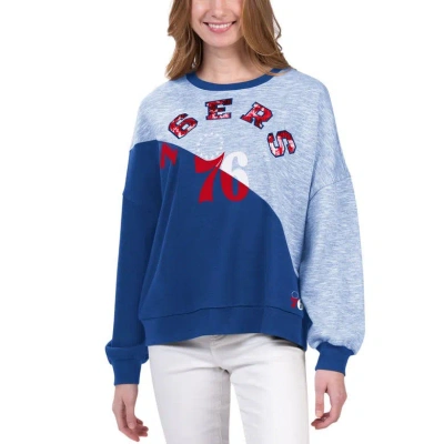 G-iii 4her By Carl Banks Royal Philadelphia 76ers Benches Split Pullover Sweatshirt