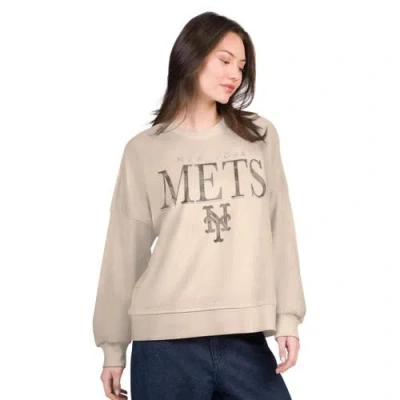 G-iii 4her By Carl Banks Sand New York Mets Oversized Vet Ii Sweatshirt In Purple