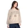 G-iii 4her By Carl Banks Sand New York Yankees Oversized Vet Ii Sweatshirt In Neutral