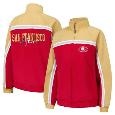 G-iii 4her By Carl Banks Scarlet San Francisco 49ers Post Game Full-zip Track Jacket