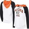 G-iii 4her By Carl Banks White Anaheim Ducks Vip Raglan Long Sleeve Hoodie T-shirt In White