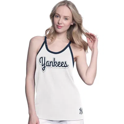 G-iii 4her By Carl Banks White New York Yankees Curveball Tank Top In Neutral
