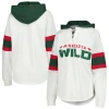 G-III 4HER BY CARL BANKS G-III 4HER BY CARL BANKS WHITE/GREEN MINNESOTA WILD GOAL ZONE LONG SLEEVE LACE-UP HOODIE T-SHIRT