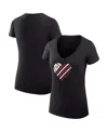 G-iii 4her By Carl Banks Women's Black Arizona Diamondbacks Heart V-neck Fitted T-shirt In Black
