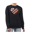 G-iii 4her By Carl Banks Women's Black Baltimore Orioles Heart Logo Fleece Pullover Sweatshirt In Multi