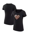 G-iii 4her By Carl Banks Women's Black Baltimore Orioles Super-slim Fit Lightweight Heart Graphic T-shirt In Black