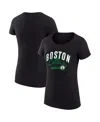 G-iii 4her By Carl Banks Women's Black Boston Celtics Super-slim Fit Lightweight Filigree Logo T-shirt In Black
