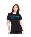 G-iii 4her By Carl Banks Women's Black Carolina Panthers Super-slim Lightweight Winning Crew T-shirt In Black