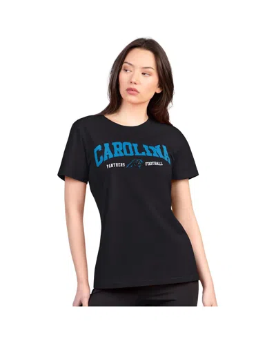 G-iii 4her By Carl Banks Women's Black Carolina Panthers Super-slim Lightweight Winning Crew T-shirt