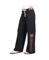 G-iii 4her By Carl Banks Black Cincinnati Bengals Field Wide Leg Sweatpants In Black