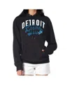 G-iii 4her By Carl Banks Women's Black Detroit Lions Filigree Fleece Tri-blend Pullover Hoodie In Black