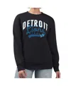 G-iii 4her By Carl Banks Women's Black Detroit Lions Filigree Logo Graphic Fleece Pullover Sweatshirt In Black