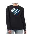 G-iii 4her By Carl Banks Women's Black Detroit Lions Heart Graphic Fleece Pullover Sweatshirt In Multi