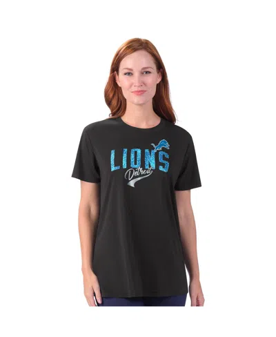 G-iii 4her By Carl Banks Women's Black Detroit Lions Jacey Performance Tri-blend T-shirt