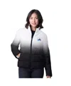 G-III 4HER BY CARL BANKS WOMEN'S BLACK DETROIT LIONS OVERTIME OMBRE FULL-ZIP PUFFER JACKET