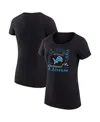 G-iii 4her By Carl Banks Women's Black Detroit Lions Super-slim Fit Lightweight Collage Team T-shirt In Black