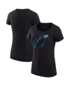 G-iii 4her By Carl Banks Women's Black Detroit Lions Super-slim Fit Lightweight Subtle Football T-shirt In Black