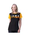 G-iii 4her By Carl Banks Women's Black Iowa Hawkeyes Racer Crewneck Ringer T-shirt In Black