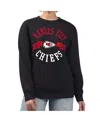 G-iii 4her By Carl Banks Women's Black Kansas City Chiefs Large Team Graphic Fleece Pullover Sweatshirt In Multi