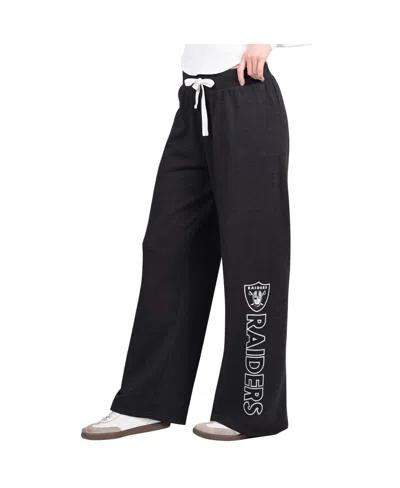 G-iii 4her By Carl Banks Women's Black Las Vegas Raiders Field Wide Leg Sweatpants