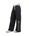 G-iii 4her By Carl Banks Women's Black New Orleans Saints Field Wide Leg Sweatpants In Black