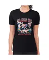 G-iii 4her By Carl Banks Women's Black Oklahoma City Thunder Super-slim Fit Lightweight Flowers Team Logo Graphic T-shirt In Black