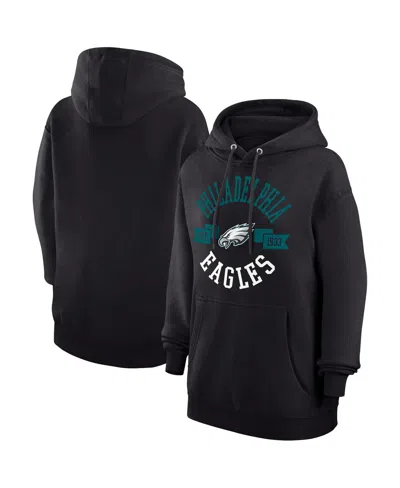 G-iii 4her By Carl Banks Women's Black Philadelphia Eagles City Graphic Team Fleece Pullover Hoodie