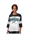 G-iii 4her By Carl Banks Women's Black Philadelphia Eagles First Team 3/4-sleeve Mesh T-shirt In Black