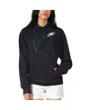G-iii 4her By Carl Banks Women's Black Philadelphia Eagles Football Logo Fleece Tri-blend Pullover Hoodie In Black