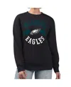 G-iii 4her By Carl Banks Women's Black Philadelphia Eagles Large Team Graphic Fleece Pullover Sweatshirt In Multi
