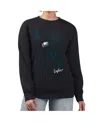 G-iii 4her By Carl Banks Women's Black Philadelphia Eagles Lots Of Love Graphic Fleece Pullover Sweatshirt In Black