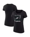 G-iii 4her By Carl Banks Women's Black Philadelphia Eagles Super-slim Fit Lightweight Collage Team T-shirt In Black